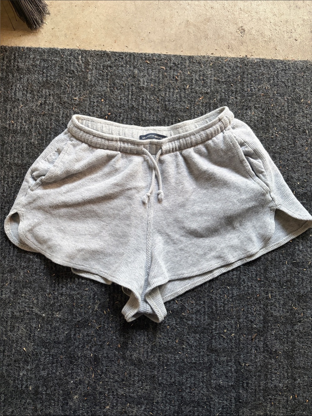 Brandy Melville Light Gray Waffle Knit Shorts